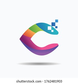 Latter C digital logo suitable for your company
