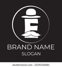 Latter fashion logo design black and white version