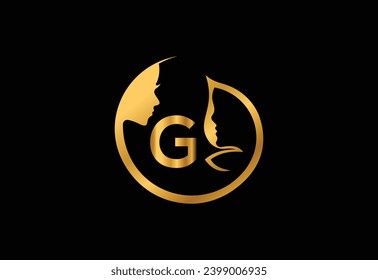 Latter G women Beautiful - vector logo concept illustration