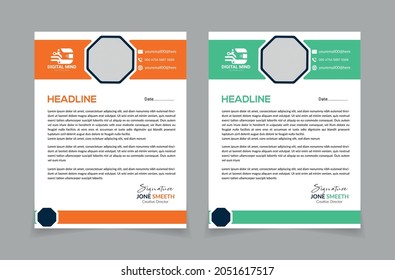 Latter Head Design Business style and corporate letterhead design element vector.