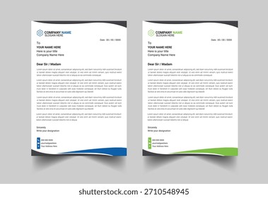Latter Head Design, Creative Business Latter Head Design. Corporate company letterhead Design. modern business and corporate letterhead template.