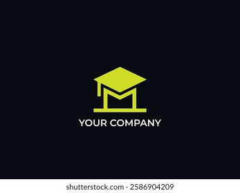 latter icon M and Graduation icon logo design