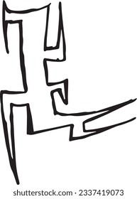 latter  illustration alphabet L sword style vector art