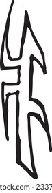 latter  illustration alphabet I sword style vector art
