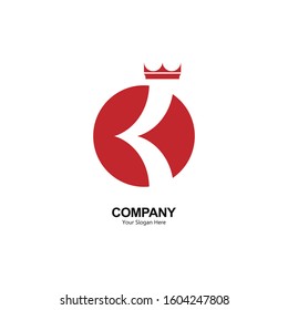  The latter k king logo. Designs a combination of the letter k and crown into one unique and simple symbol. red .isolated white. for company brand and graphic design. Modern logo template, vector 