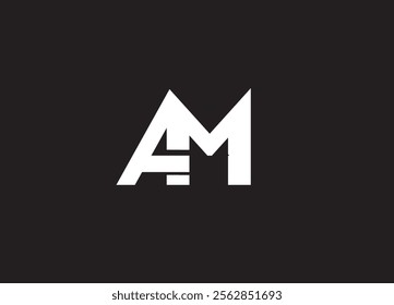 AM latter ligature typography logo design template
