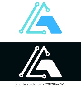 Latter A logo with black and white background, top view
Suitable for business or company logos 