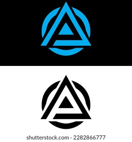 Latter A logo with black and white background, top view
Suitable for business or company logos 