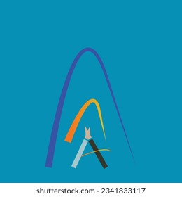 Letzteres Logo, blaue Vektorgrafiken