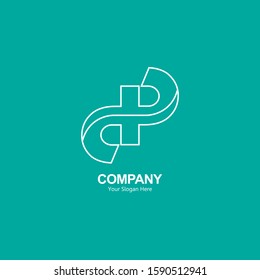 the latter logo dp or pd. monogram style, with the design of a combination of 2 letters into 1 symbol and unique with lines of art. white texture. for company and graphic design. modern template