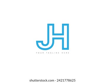 Símbolo de monograma abstracto del último logotipo de plantilla JH