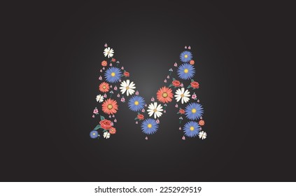 Logo de última generación M con flor