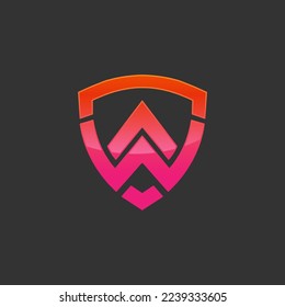 A latter logo summit with shield logo, Modern A Latter Logo Templates.EPS 10