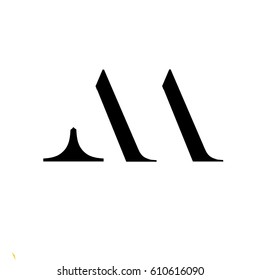 latter M black color logo vector