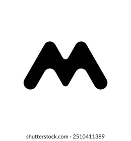 Diseño de Logo Latter M, minimalista y moderno. Arte conceptual del logotipo de Símbolo M posterior, monograma mínimo Plantilla del logotipo de M Business