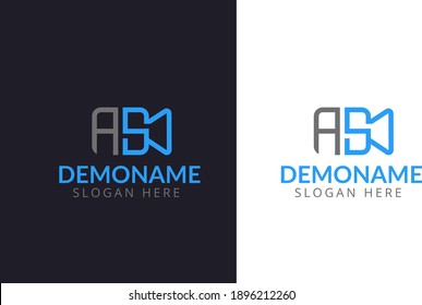 AS latter mark and camera monogram logo design vector template. 