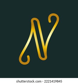 latter n simple logo design
