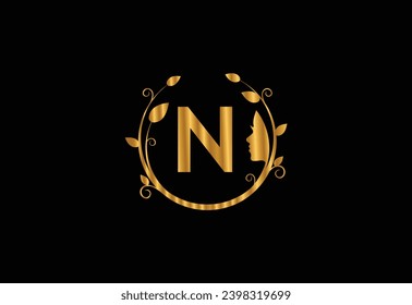 Latter N women Beautiful - vector logo concept illustration