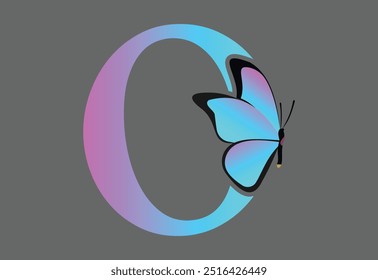 latter O design logo butterfly for your business 