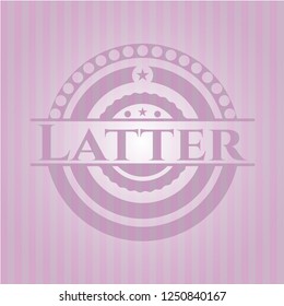 Latter pink emblem