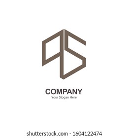 The latter PS logo. Designs the combination of the letters p and s into one unique and simple symbol, with a hexagon shape. Gray texture. For company brand and graphic design. Modern logo template
