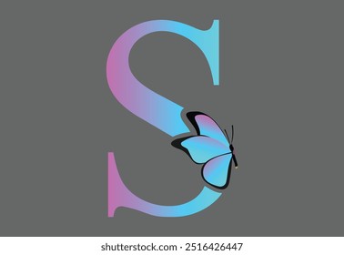 latter S design logo butterfly for your business 