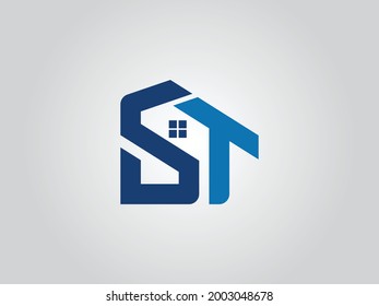 Latter S T Design Combine With Home Logo Template