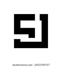  latter sj monogramvector design illustration logo