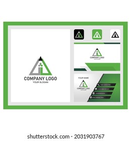 latter A triangle logo art vector