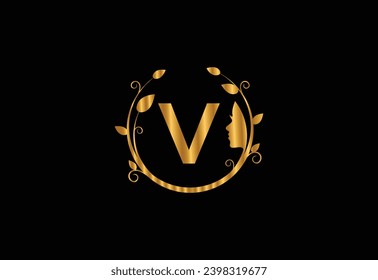 Latter V women Beautiful - vector logo concept illustration