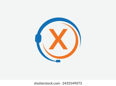 Letzteres X mit Kopfhörer-Logo