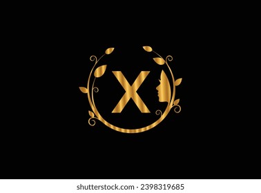 Latter X women Beautiful - vector logo concept illustration