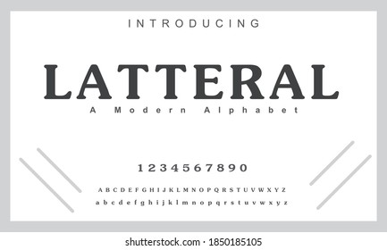 Latteral font. Elegant alphabet letters font and number. Classic Copper Lettering Minimal Fashion Designs. Typography fonts regular uppercase and lowercase. vector illustration
