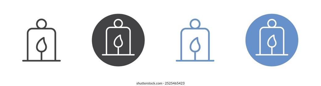 Lattern icon Thin outline art symbol
