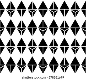 Lattice argyle seamless pattern in monochrome.  Geometric shapes checked background. Vector illustration