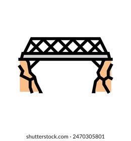 Gitterbrücke Farbe Symbol Vektorgrafik. Gitterbrücke Zeichen. Isolierte Symboldarstellung