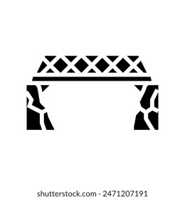 lattice bridge glyph icon vector. lattice bridge sign. isolated symbol illustration