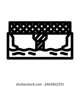 lattice bridge line icon vector. lattice bridge sign. isolated contour symbol black illustration