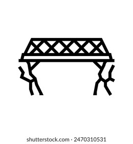 lattice bridge line icon vector. lattice bridge sign. isolated contour symbol black illustration