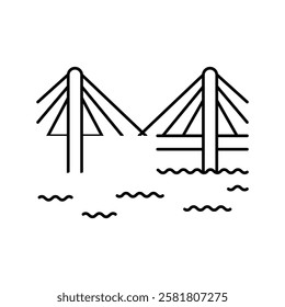 lattice bridge line icon vector. lattice bridge sign. isolated contour symbol black illustration