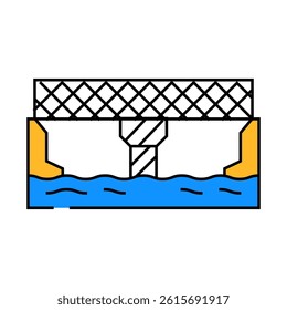 lattice bridge line icon vector. lattice bridge sign. isolated symbol illustration