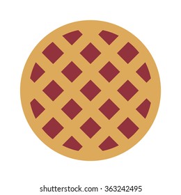 Lattice cherry / berry pie flat vector color icon for food apps and websites