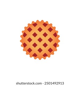 Lattice cherry pie icon, Berry pie flat color icon for food apps and web