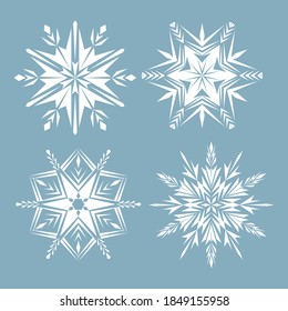 
Lattice curves vector template, geometric graphic design. Set of snowflakes. The basis for the design of a postcard, a banner for the New Year