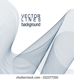 Lattice decorative wavy template, vector background with light silky textile curves, motif 3d abstract chiffon tulle.