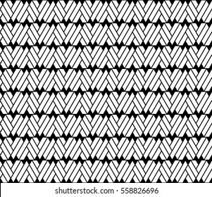 Lattice up and down hearts seamless pattern in monochrome. Geometric shapes background. Vector illustration, easy to recolor