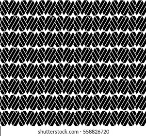 Lattice up and down hearts seamless pattern in monochrome. Geometric shapes background. Vector illustration, easy to recolor