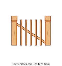 retículo cerca madeira desenho animado. slats tratados, pinho duro, carvalho abeto retículo cerca madeira sinal. isolado símbolo vetor ilustração