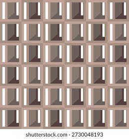 Geometrisches Gittermuster mit schattierten braunen Blöcken und 3D-Effekt