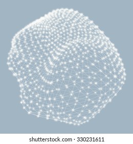 Gittergeometrisches Polygonelement. Verbindungsstruktur. Vektorgrafik.